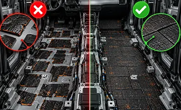Подготовка поверхности и прикатка ComfortMat при шумоизоляции автомобиля